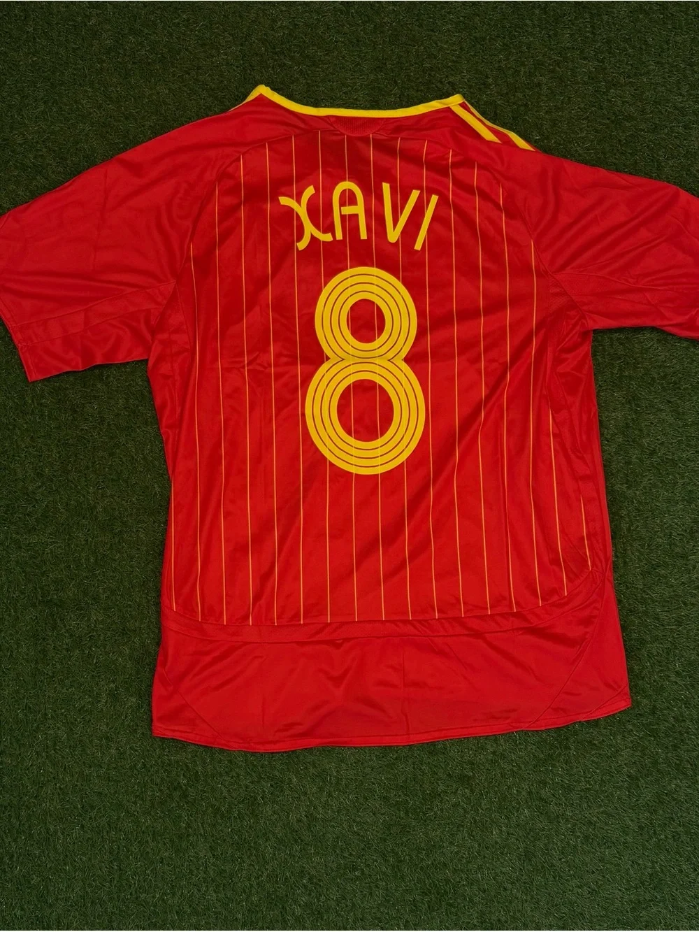 adidas Red & Yellow Spain Soccer Jersey with Number 8